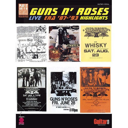 Guns N Roses Live Era 87-93 Highlights Guitar TAB (Softcover Book)