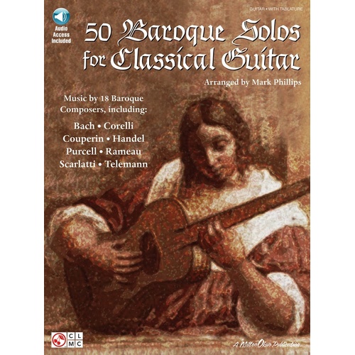 50 Baroque Solos For Classical Guitar W TAB (Softcover Book/CD)