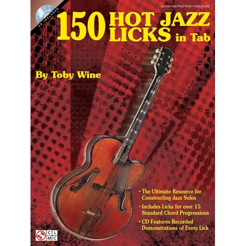 150 Hot Jazz Licks in Guitar Tab Book with CD