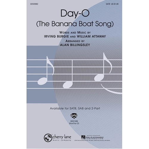 Day-O (The Banana Boat Song) SAB Choral Arrangement by Irving Burgie