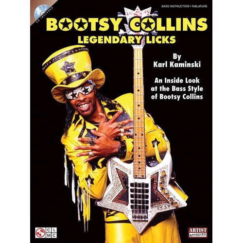 Bootsy Collins Legendary Licks Book/CD - Guitar & Bass TAB, 48 Pages, Note-for-Note Transcriptions, Includes 12 Classic Songs