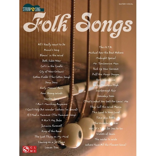 Folk Songs Strum & Sing Guitar Chords Lyrics Songbook