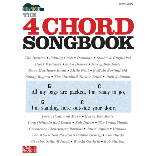 4 Chord Songbook Strum and Sing Guitar Chords Lyrics (Softcover Book)