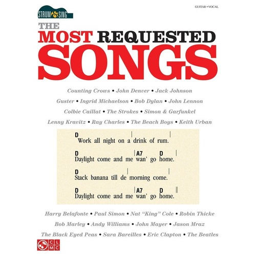 Most Requested Songs Strum & Sing Guitar Songbook with Chords & Lyrics