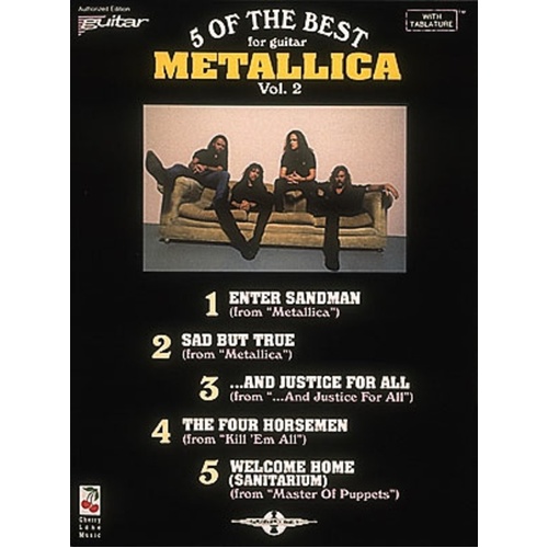 Five Of The Best Metallica Guitar TAB V2 (Softcover Book)