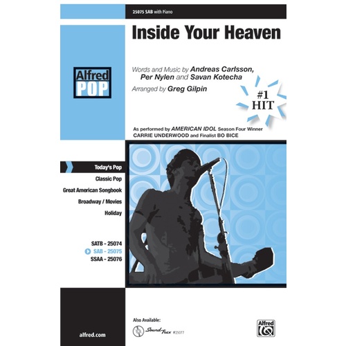 Inside Your Heaven SAB Arr Gilpin