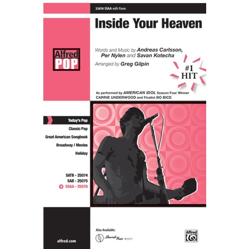 Inside Your Heaven SSAA Arr Gilpin