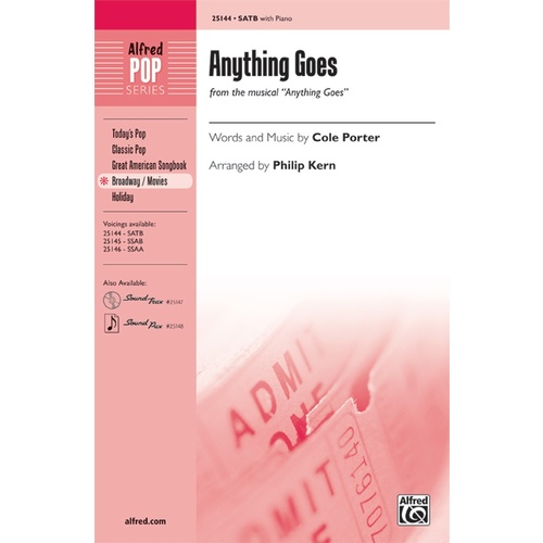 Anything Goes SATB Piano Arrangement by Kern