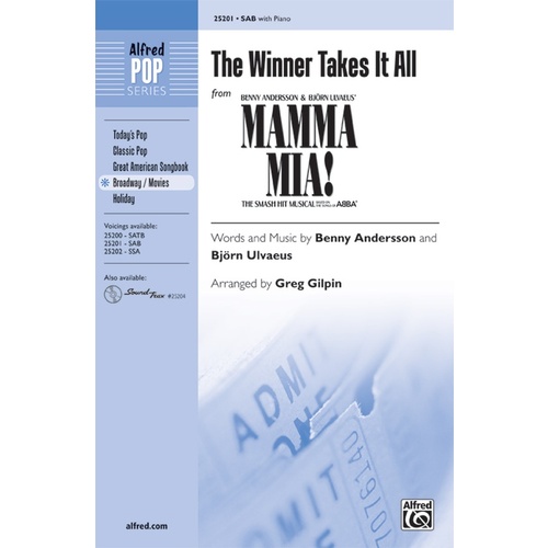 Winner Takes All Choral Sheet Music (SAB/Piano)
