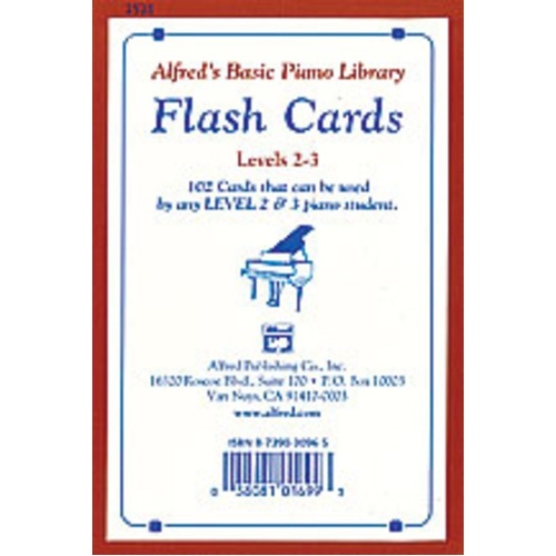 Alfred's Basic Piano Library Flash Cards Levels 2 & 3