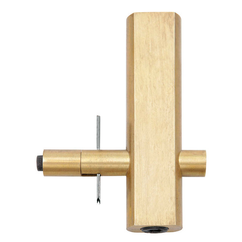 Purfling Channel Cutter - Solid Brass Bar with HSS Blades, Left & Right Bevel, Made in Germany, SKU 702522