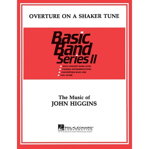 Overture On A Shaker Tune Bb2 (Music Score/Parts)