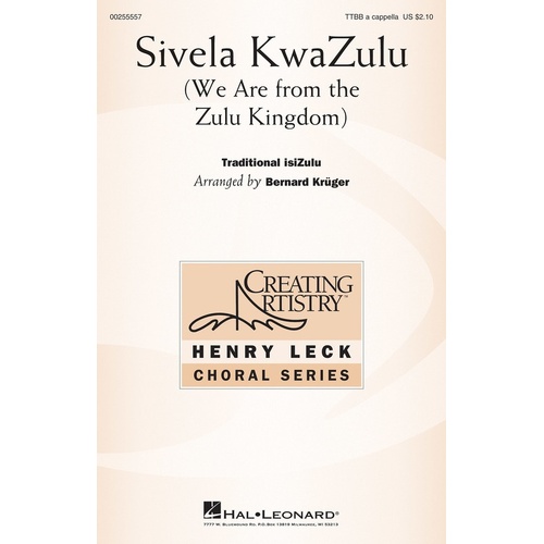 Sivela Kwazulu (We Are From Zulu Kingdom) TTBB A Cappella (Octavo)