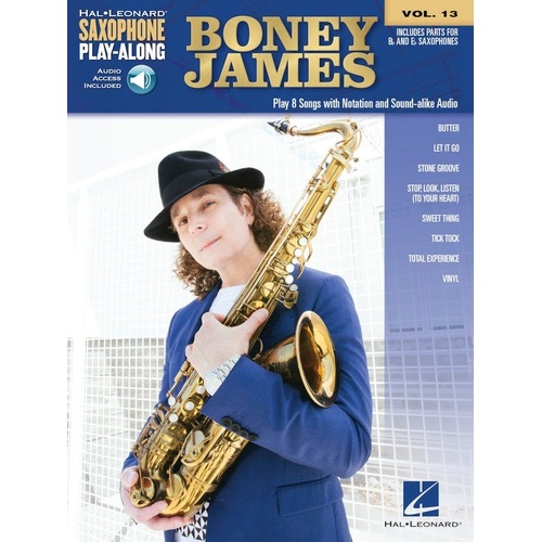 Boney James Saxophone Play-Along V13 BK/OLA - 8 Songs, Downloadable Audio, Tempo Adjustment, 72 Pages, Hal Leonard