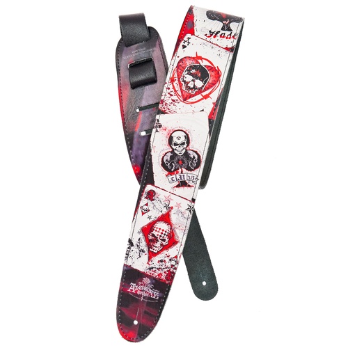 Planet Waves Alchemy Gothic Collection Leather Guitar Strap, Dead Draw
