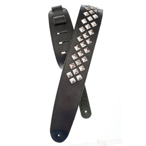 Planet Waves Metal Collection Leather Guitar Strap, Diamond Stud