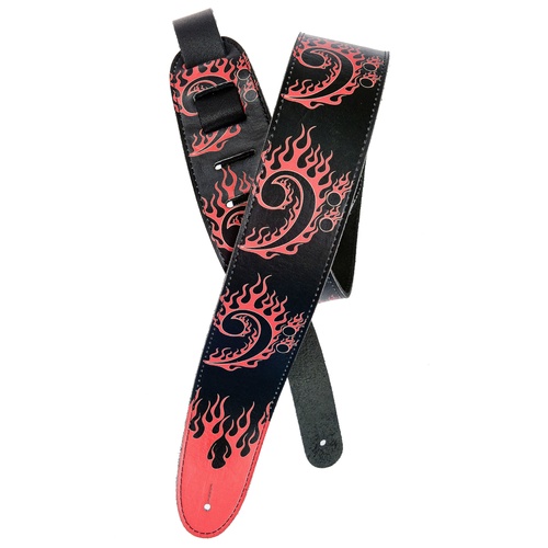 Planet Waves Hot Rod Collection Leather Guitar Strap, Bass Clef