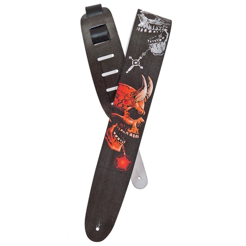 Planet Waves Lethal Threat Leather Guitar Strap, Saint and Sinner
