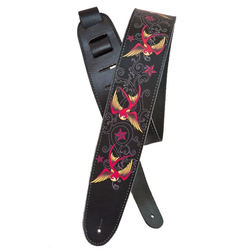 Planet Waves Lethal Threat Leather Guitar Strap, Rockingbird