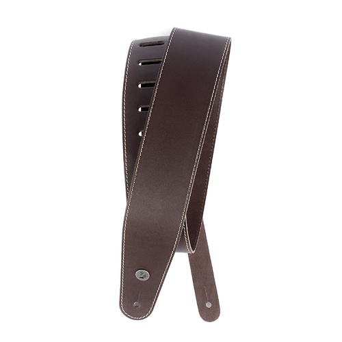 Planet Waves Classic Leather Guitar Strap with Contrast Stitch, Brown