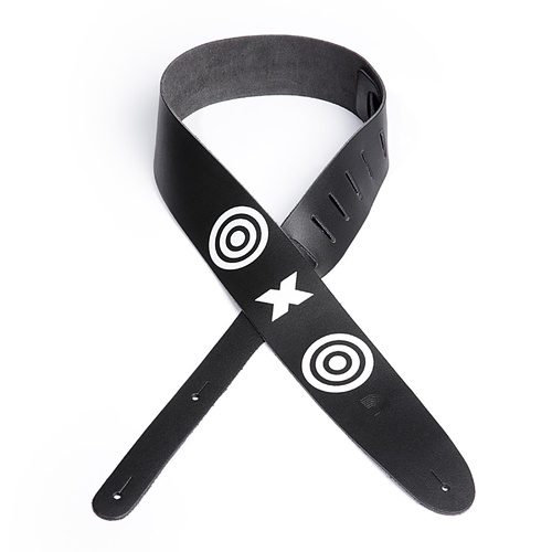 D'Addario 2.5 Inch Leather Screen Printed  Bullseye Guitar Strap 
