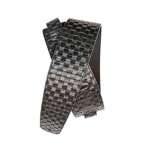 Planet Waves Small Basket Weave Leather Guitar Strap, Black