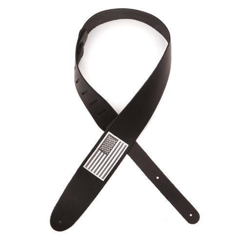 2.5 Inch Leather with Grey American Flag Patch