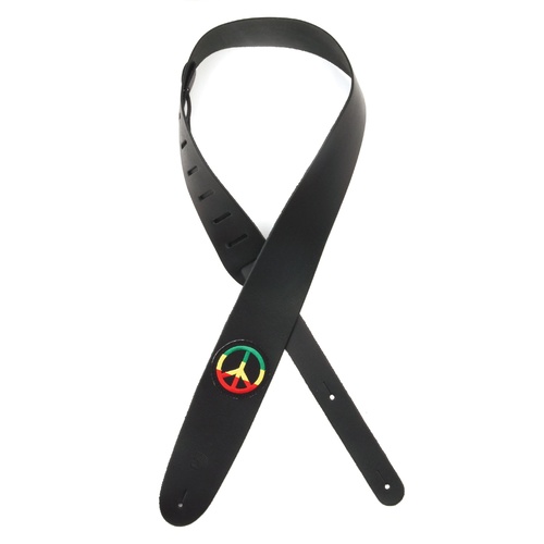 2.5 Inch Leather with Jamaican Peace Sign Patch