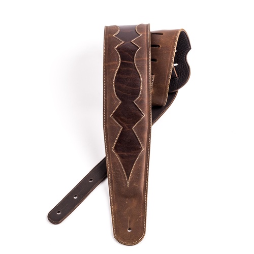Rustic Cutout - Premium Leather Guitar Strap, by D'Addario