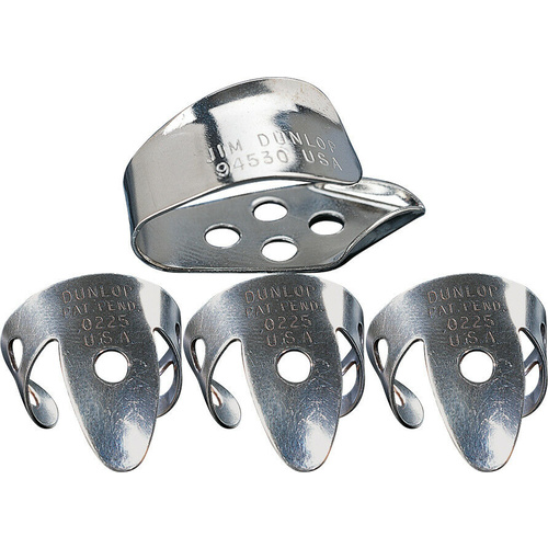 Jim Dunlop Nickel Silver: 1 x Thumb Pick & 3 x .018 IN Finger Picks, Guitar