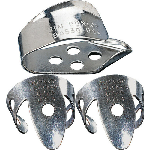 Jim Dunlop Nickel Silver: 1 x Thumb Pick & 2 x .015 IN Finger Picks, Guitar