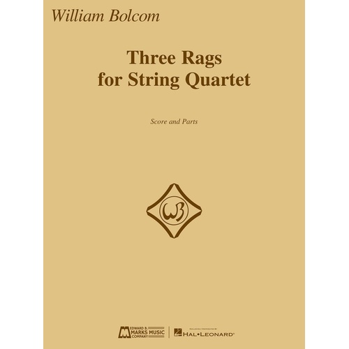 Bolcom - Three Rags For String Quartet Score/Parts