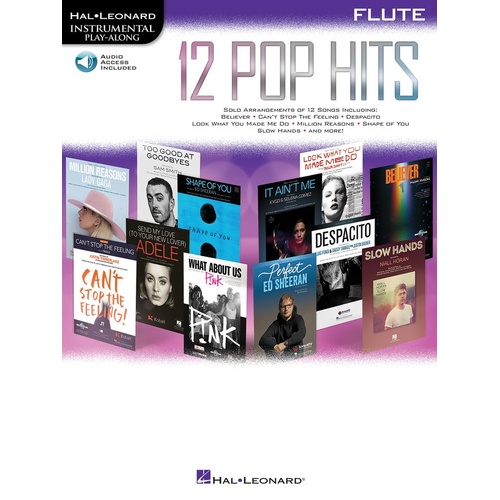 12 Pop Hits Flute Book/Online Audio (Softcover Book/Online Audio)