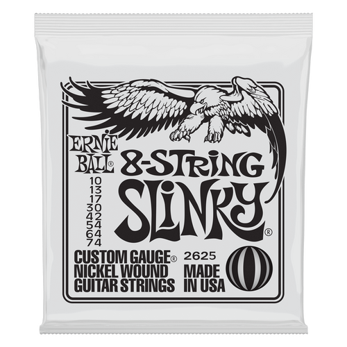 Ernie Ball Slinky Nickel Wound Electric Guitar 8-String 10-74 Gauge