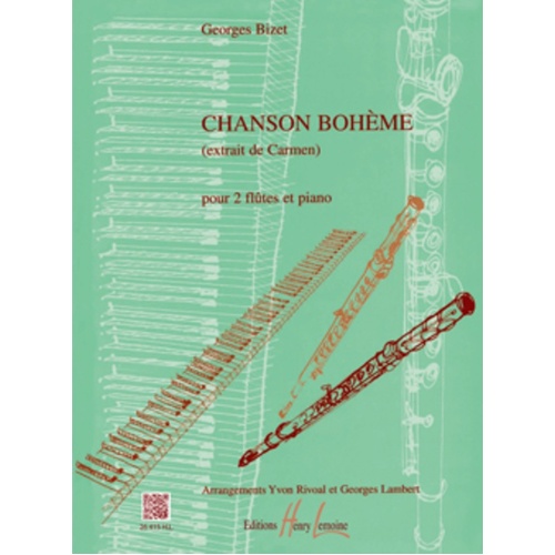 Bizet - Chanson Boheme For 2 Flutes/Piano