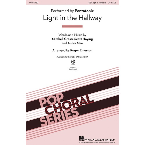 Light In The Hallway SSA Opt A Cappella (Octavo)