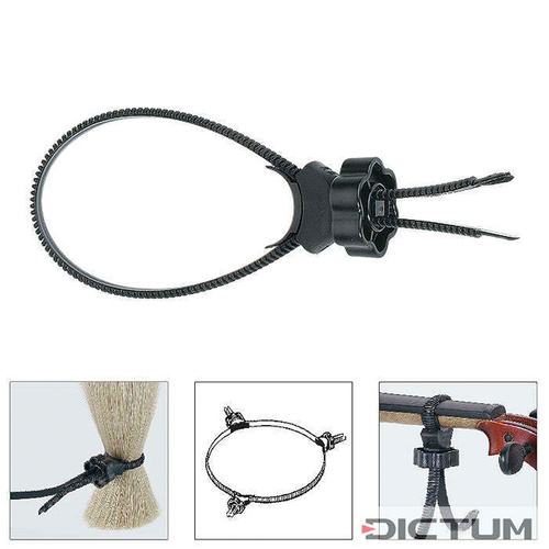 Fingerboard Gluing Clamp 705870 - Flexible Traction Clamp, 1000N Tension, for Objects 1.2 to 10cm in Diameter, Series Attachment Capability