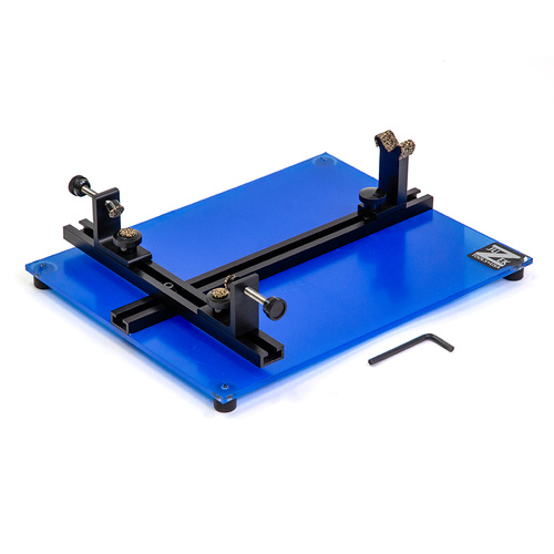 Violin/Viola Repair Cradle - Adjustable Black Anodized Aluminium with Plexiglass Base