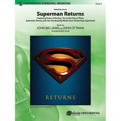 Superman Returns Full Orchestra Sheet Music Arrangement by Cerulli, Williams, Ottman