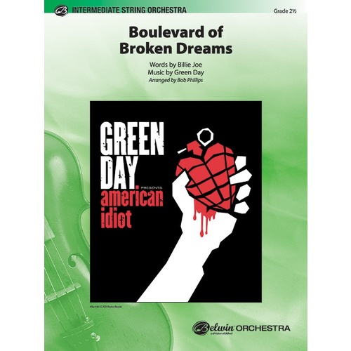 Boulevard of Broken Dreams String Orchestra Sheet Music Grade 2.5