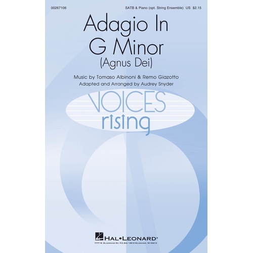 Adagio In G Minor (Agnus Dei) SATB (Octavo)