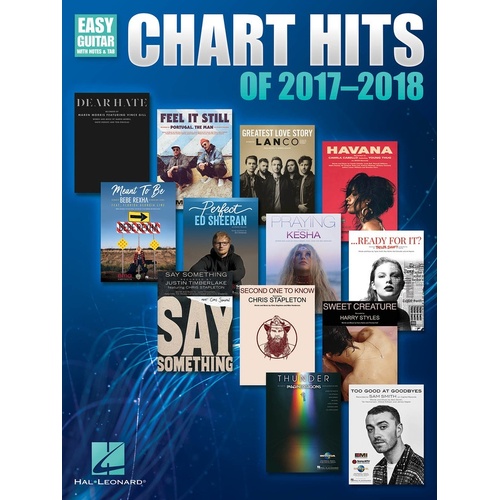 Chart Hits Of 2017-2018 Easy Guitar Notes and TAB (Softcover Book)
