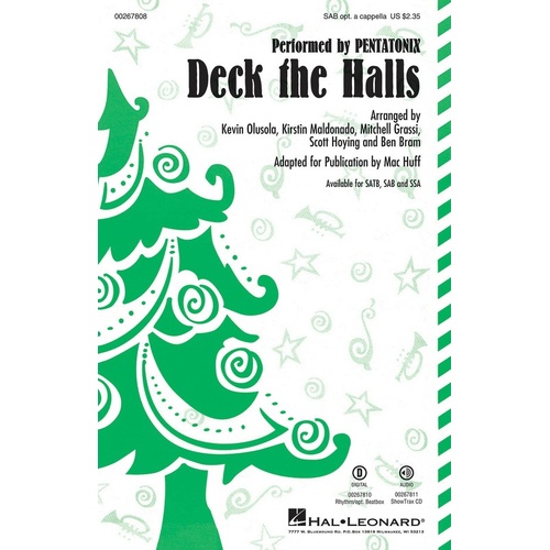 Deck The Halls SAB Opt A Cappella (Octavo)