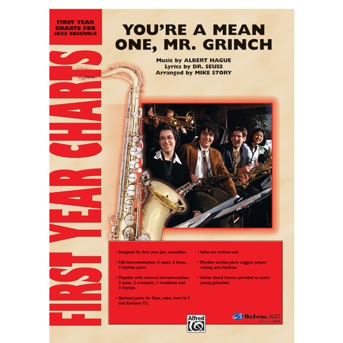 You're a Mean One Mr Grinch Jazz Ensemble Sheet Music Grade 1