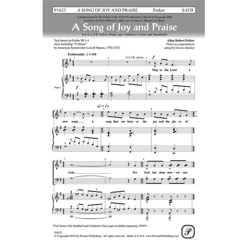 A Song Of Joy And Praise SATB/Opt Childrens Choir (Octavo)