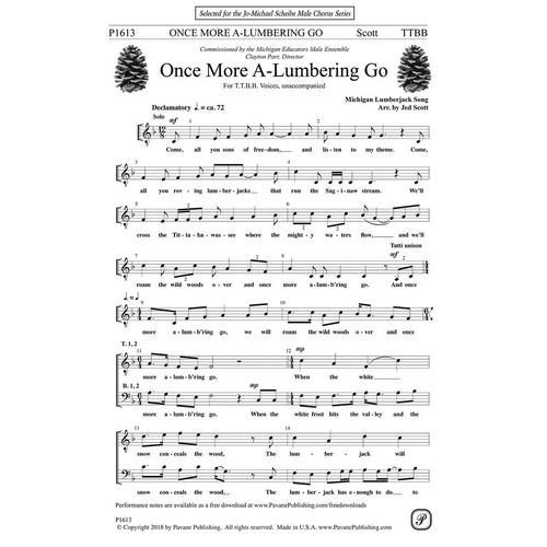 Once More A-Lumbering Go TTBB A Cappella (Octavo)