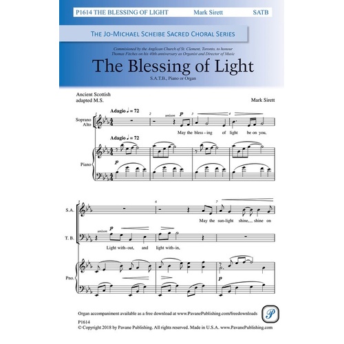 The Blessing Of Light SATB (Octavo)
