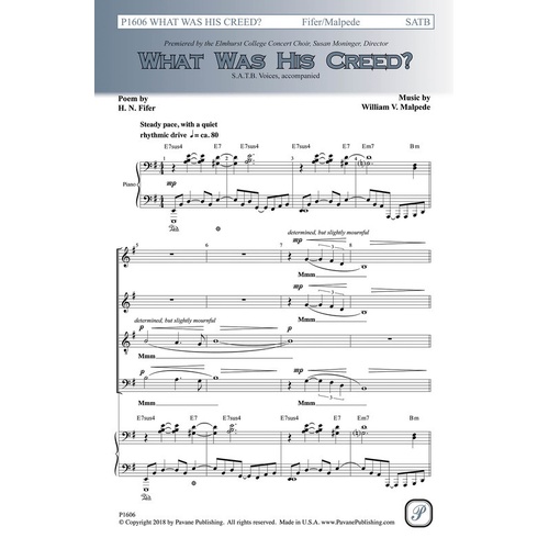 What Was His Creed SATB (Octavo)