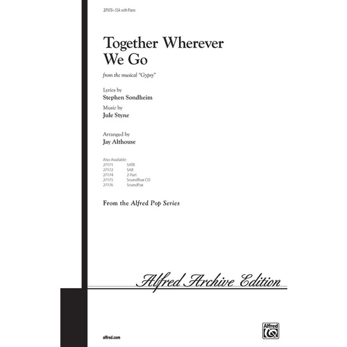Together Wherever We Go SSA/Piano Arrangement by Althouse