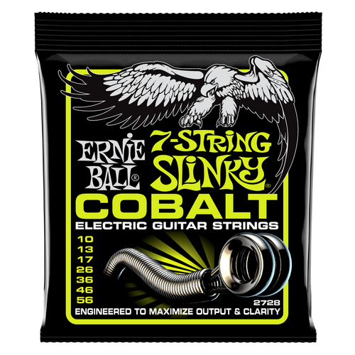 Ernie Ball 2728 Cobalt 7-String Regular Slinky Electric Guitar Strings 10-56